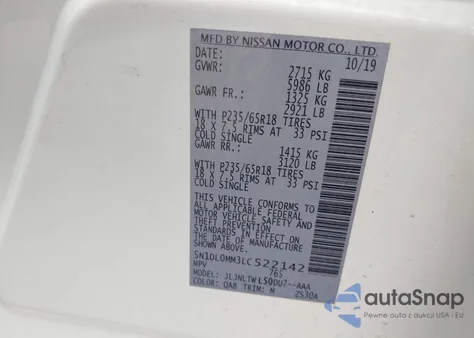 2020 Infiniti Qx60 Luxe Awd из США, поврежденный, VIN 5N1DL0MM3LC522142